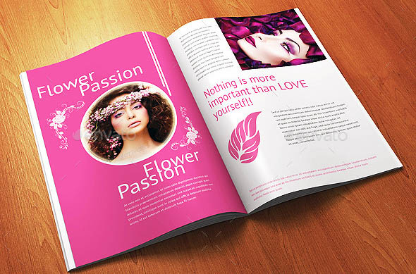 12 Pages Minimal Woman Fashion Magazine Template