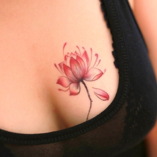 Floral Breast Tattoos