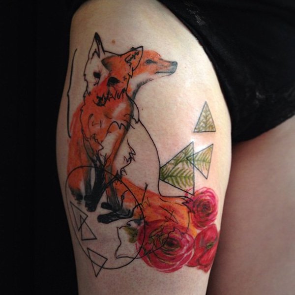 Fox tattoo on arm