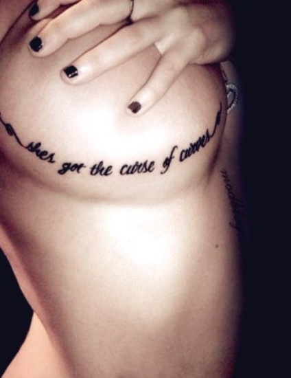 Quote Breast Tattoo