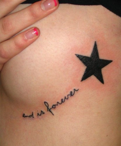 Stars Tattoo on Breast