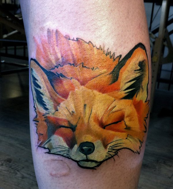 Watercolor fox Tattoo