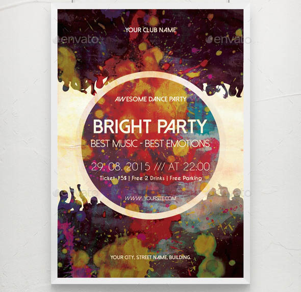Bright Party Music Poster Template
