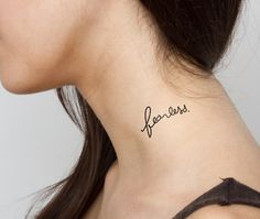 Fearless Tattoo on Neck