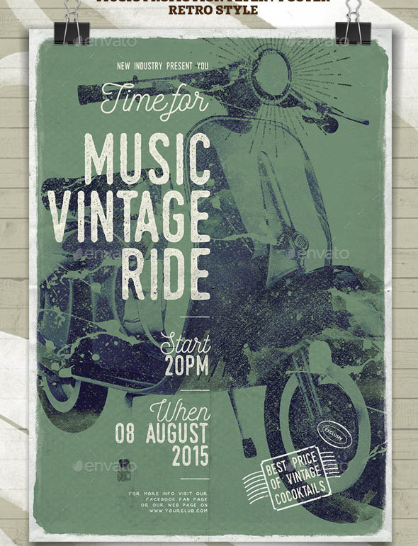 Music Vintage Ride Flayer Poster