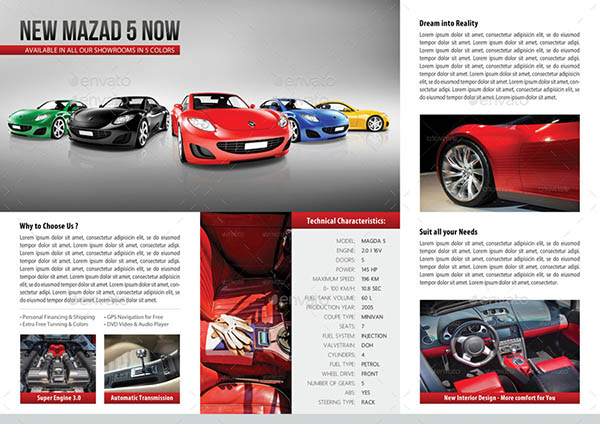 Automotive Car Sale Rental 3-Fold Brochure 01