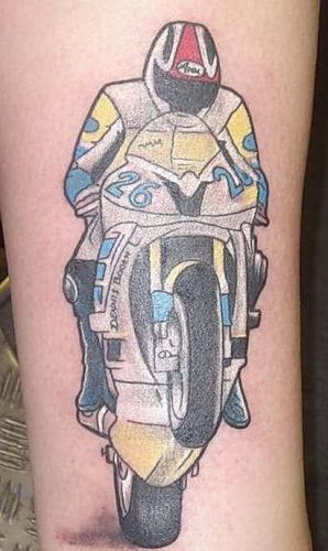 Biker Tattoo On Leg