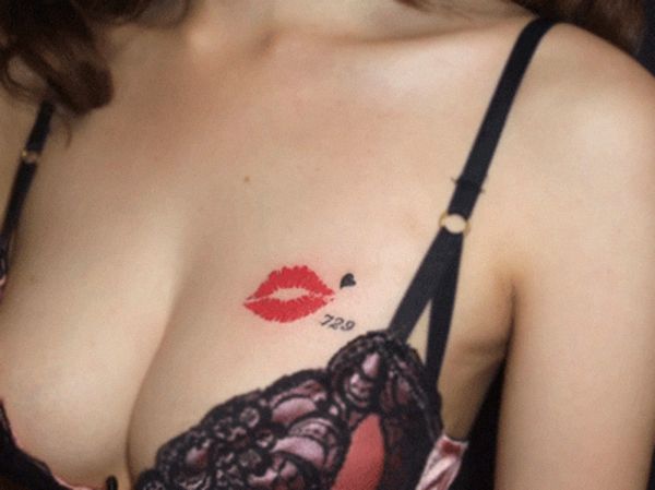 Breast Kiss Tattoo