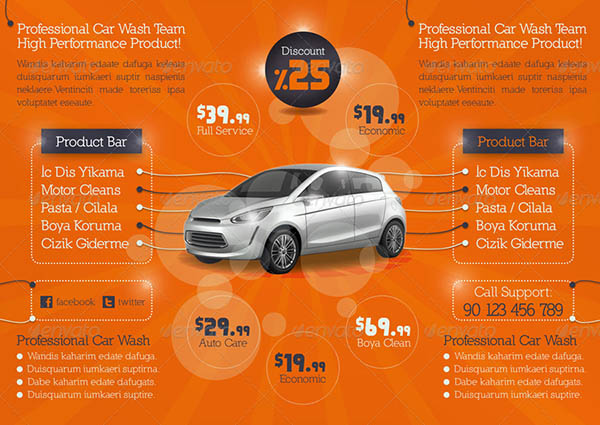 Car Wash Tri-Fold Template