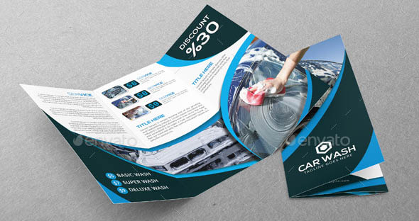 Car Wash Tri-fold Brochure 01