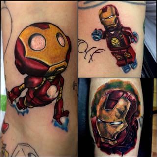 Cartoonic Iron Man Tattoo