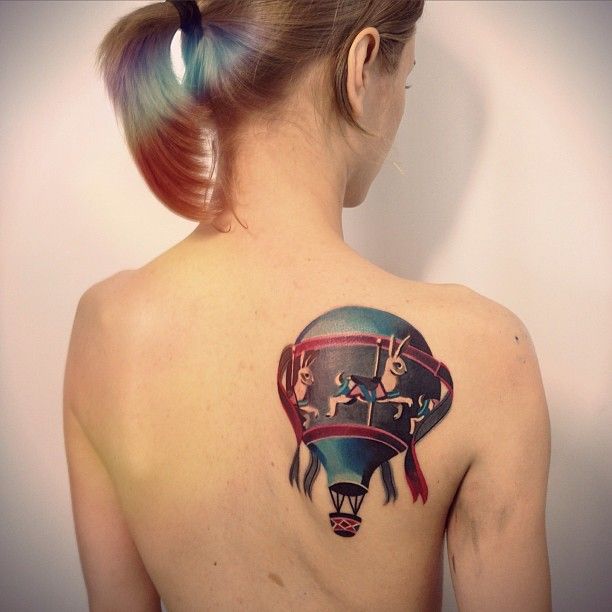 Cool Hot Air Balloon Tattoo