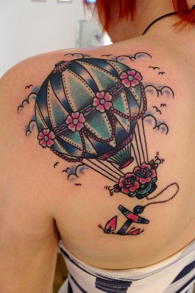 Cute Hot Air Balloon Tattoo