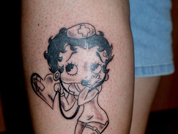 Cutie Nurse Cartoon Tattoo