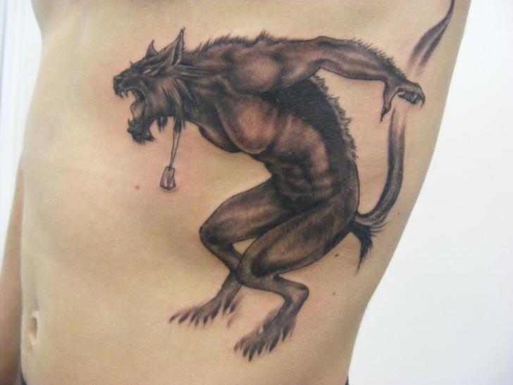 Fantasy Monster Tattoo On Side