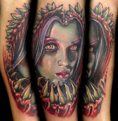 Female Devil Monster Tattoo