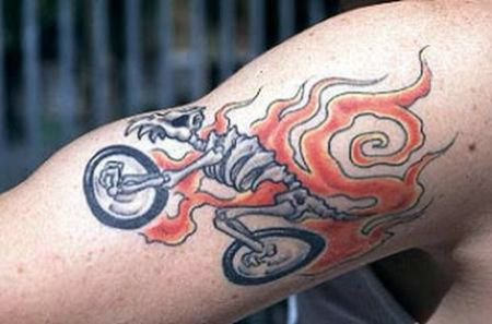 Fire Bike Tattoo