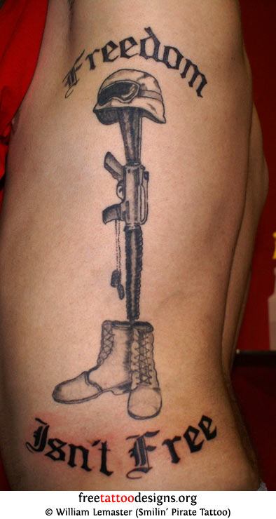 Freedom & Gun Tattoo