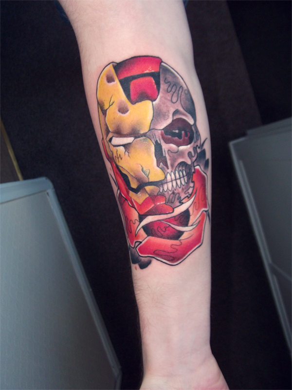 Iron Man Skull Head Tattoo