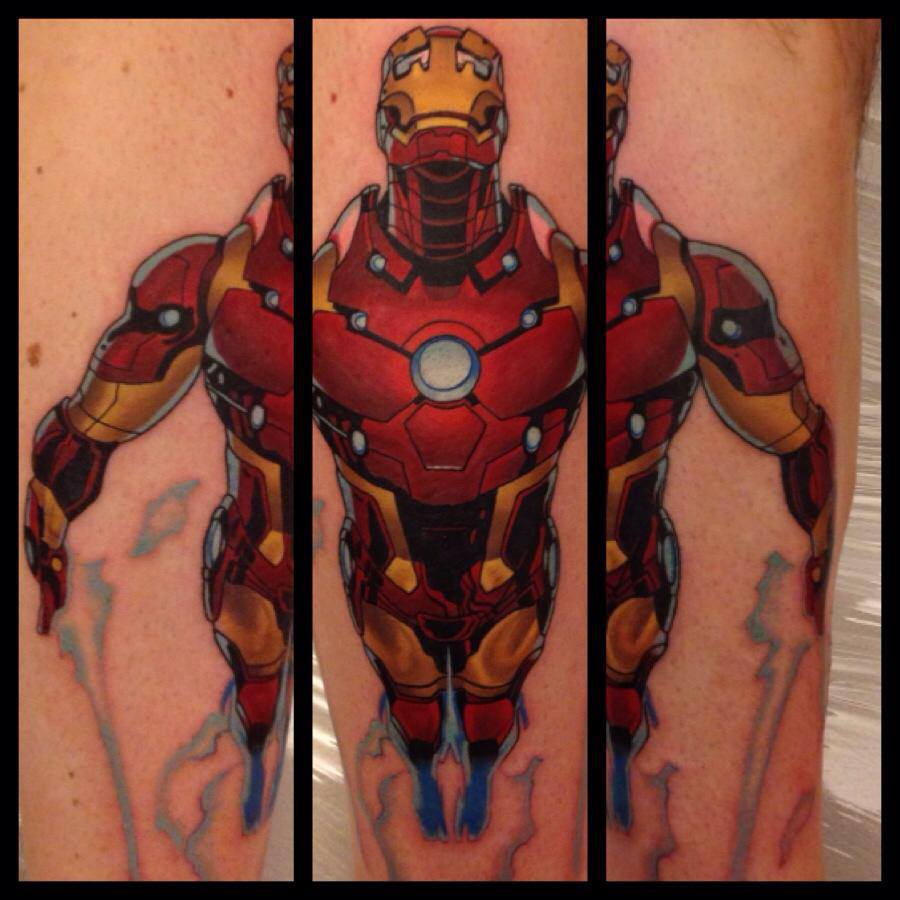 Iron Man Tattoo on Leg