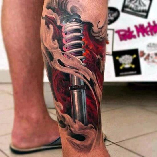 Ironman Leg Tattoo