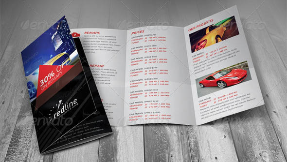 Redline Auto Tri-fold Brochure