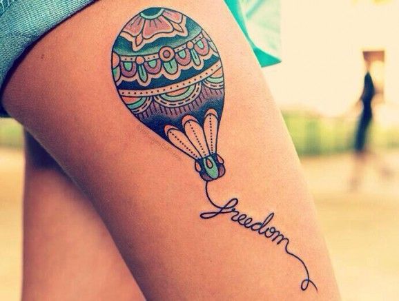 Sexy Hot Air Balloon Tattoo For Girl