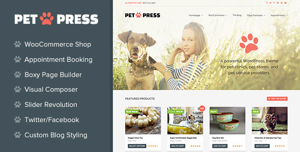 A Pet Shop Services Theme for WordPress