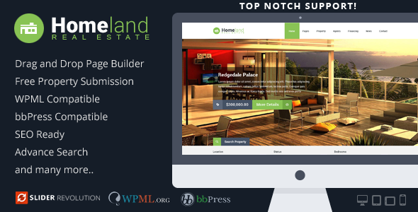Homeland Responsive Real Estate WordPress Theme