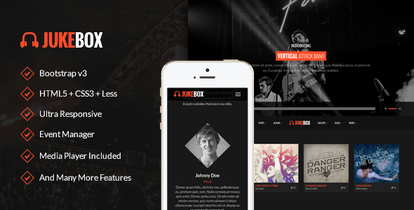 Jukebox Music and Band WordPress Theme