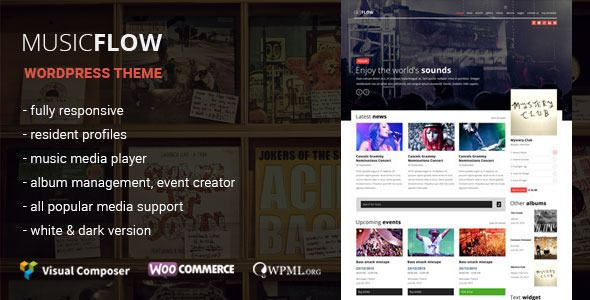 MUSICFLOW music bands wordpress theme