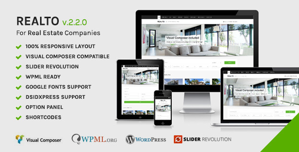 Realto WordPress Theme for Real Estate Companies
