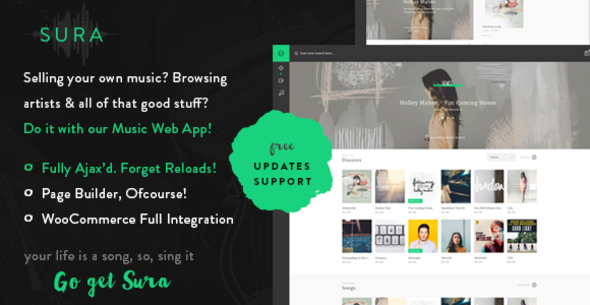 Sura A Music Web App WordPress Theme