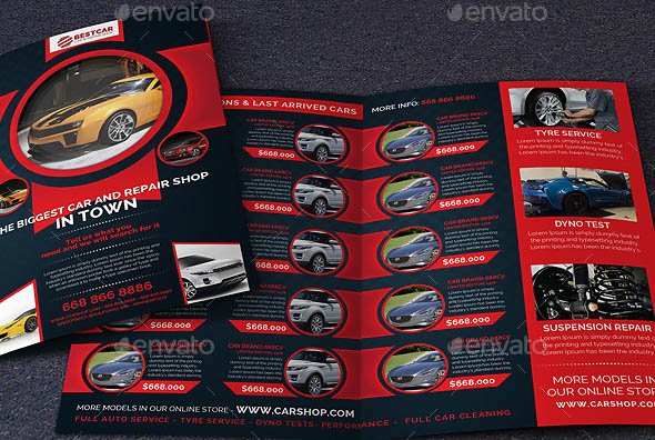 Car Dealer Auto Services Bifold Brochure