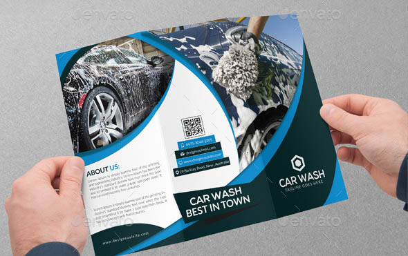 Car Wash Tri-fold Brochure 01