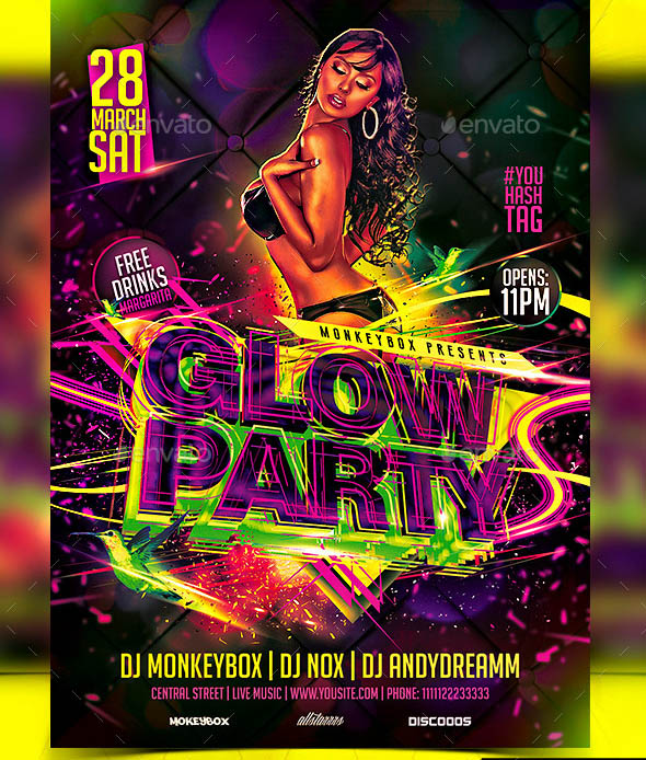 Flyer Glow Party Konnekt