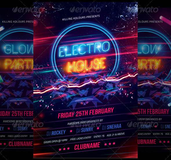 Glow Party Flyer