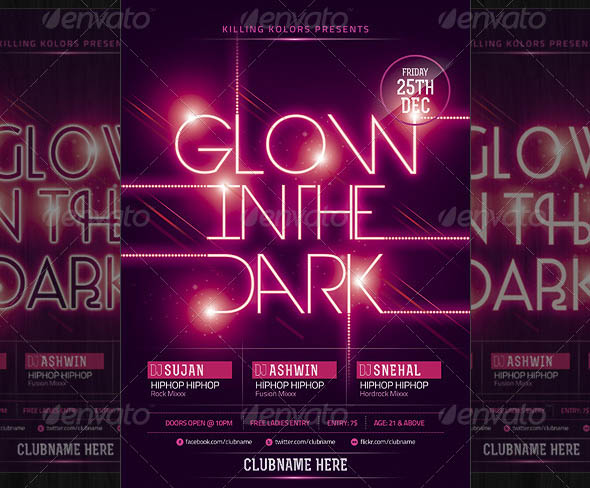 Glow in the Dark Party Flyer
