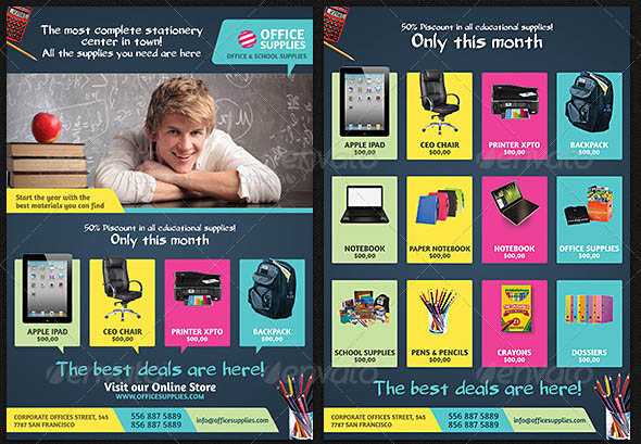 Office School Supplies Commerce Flyer