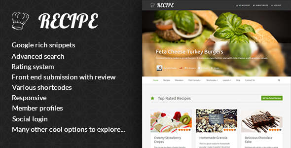 Recipe WP Theme For Recipes