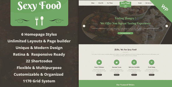 Sexy Food - Food Restaurant WordPress Theme