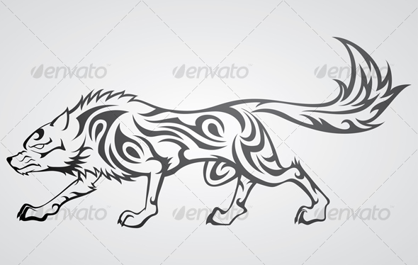 Wolf Tribal Tattoo