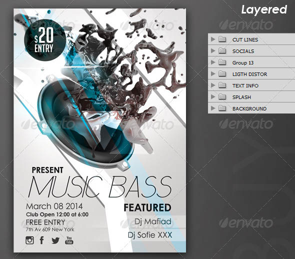 Bass Party Flyer