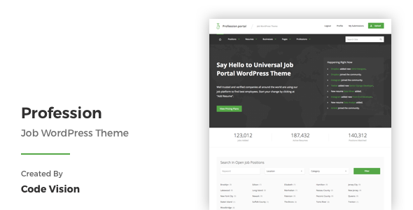 Profession Job WordPress Theme
