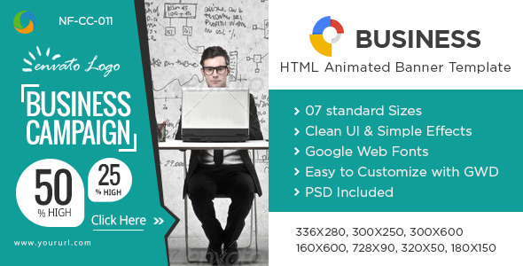 HTML5 Business Banners GWD 7 Sizes