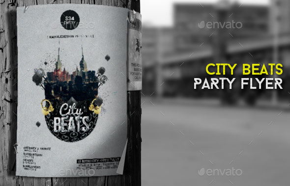 City Beats Flyer Poster