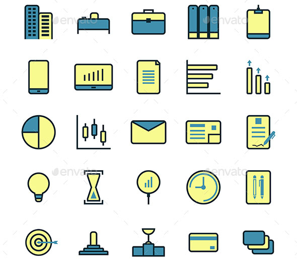 Thin Line Business Icon Set, Vector Illustration