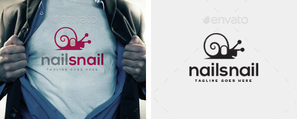 Nail Snail Logo Template