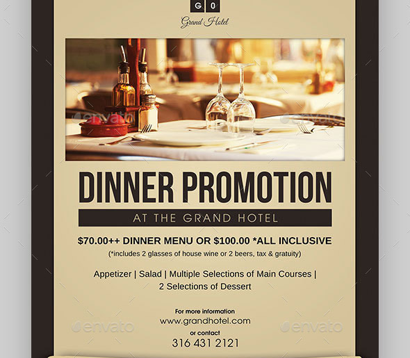 Hotel Restaurant Dinner Promotion Flyer