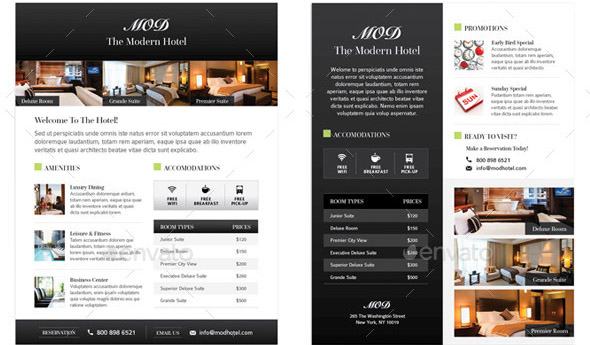 Modern Hotel Flyers 4 Options
